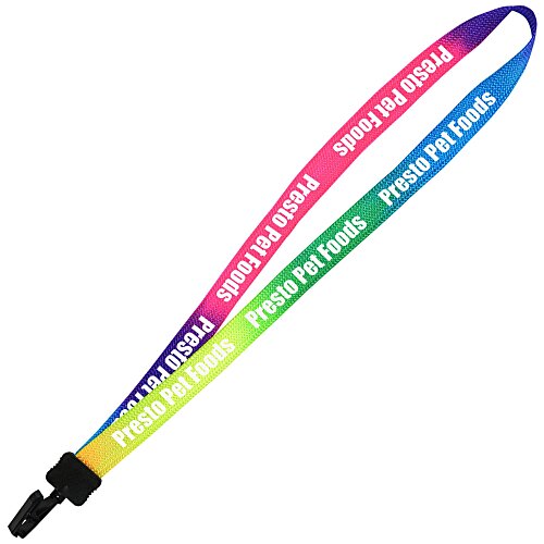 Tie-Dye Multicolor Lanyard - 3/4" - Plastic Bulldog Clip Main Image