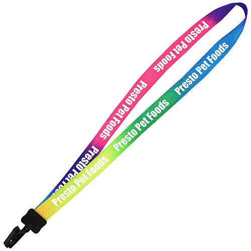 Tie-Dye Multicolor Lanyard - 3/4" - Plastic Bulldog Clip - 24 hr Main Image