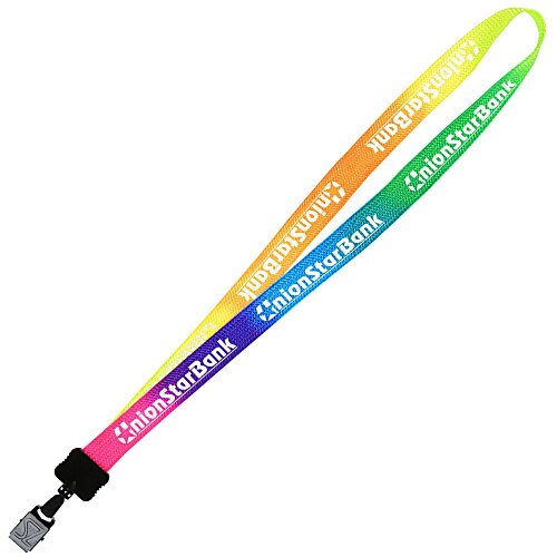 Tie-Dye Multicolor Lanyard - 3/4" - Large Metal Bulldog Clip - 24 hr Main Image