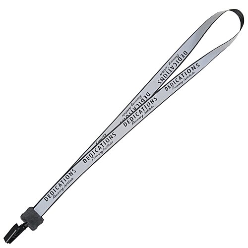 Reflective Lanyard - 3/4 inch - 32 inches - Plastic Bulldog Clip Main Image