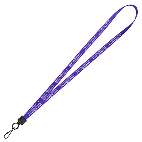 Smooth Nylon Lanyard - 1/2 inch - 34 inches - Metal Swivel Snap Hook Main Image