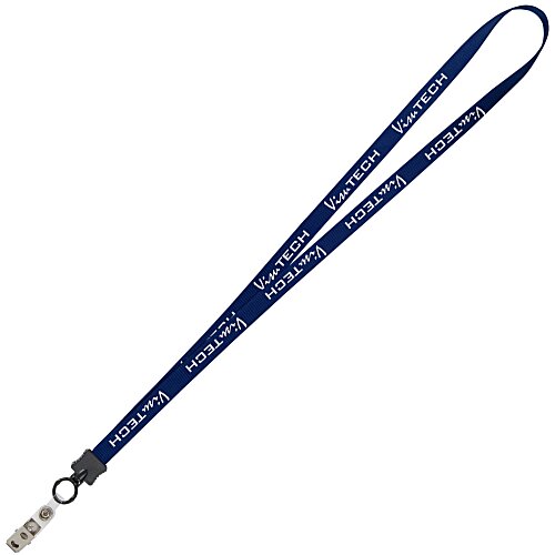 Smooth Nylon Lanyard - 1/2" - 34" - Snap with Metal Bulldog Clip Main Image