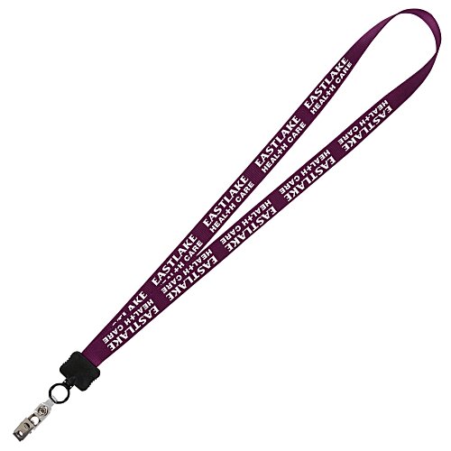 Smooth Nylon Lanyard - 3/4" - 34" - Snap with Metal Bulldog Clip Main Image