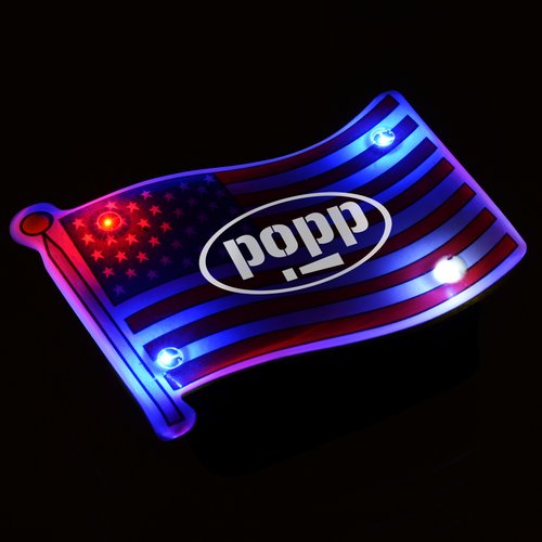 Flashing USA Flag Pin Main Image