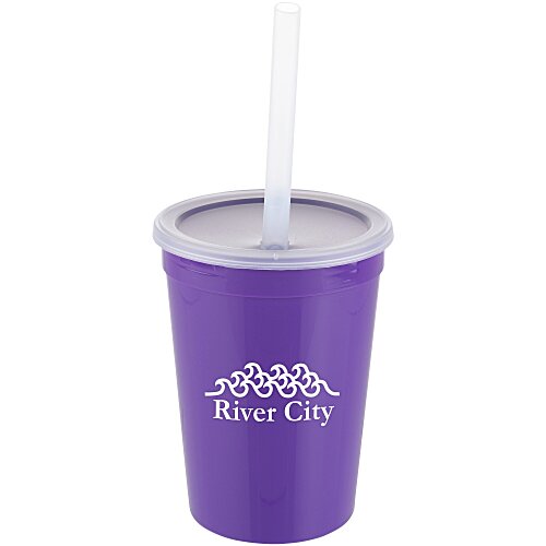 Event Stadium Cup with Lid & Straw - 12 oz Main Image