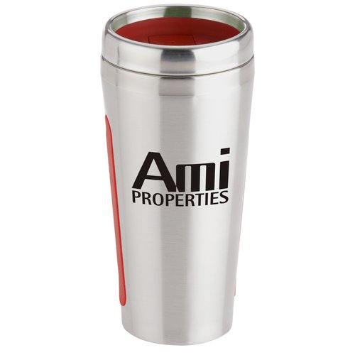 Dual Grip Travel Tumbler - 15 oz - Silver - 24 hr Main Image