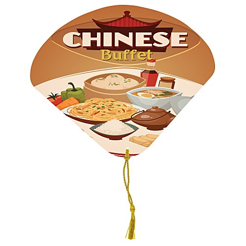 Seashell Tassel Hand Fan - Full Color Main Image