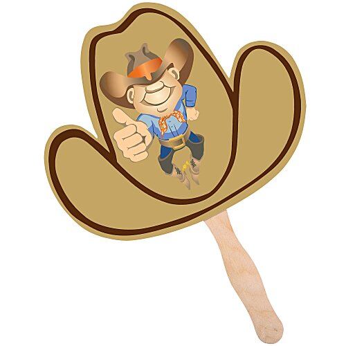 Hand Fan - Cowboy Hat - Full Color Main Image