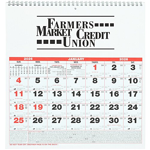 Almanac Wall Calendar - 11" x 11" Main Image