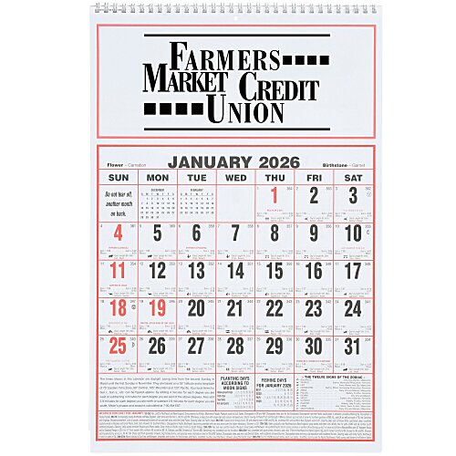Almanac Wall Calendar - 17" x 11" Main Image