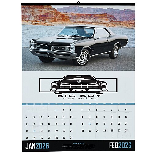 Muscle Cars Calendar with 2-Month View Main Image