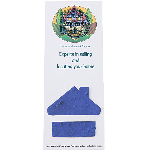 Plant-A-Shape Flower Seed Bookmark - House - 24 hr Main Image