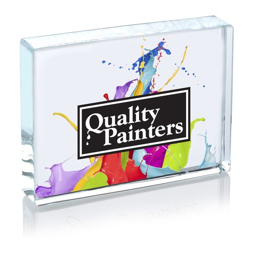 Landscaped Starfire Glass Paperweight - Full Color Main Image