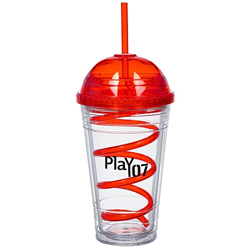 Slurpy Domed Tumbler with Crazy Straw - 16 oz. Main Image