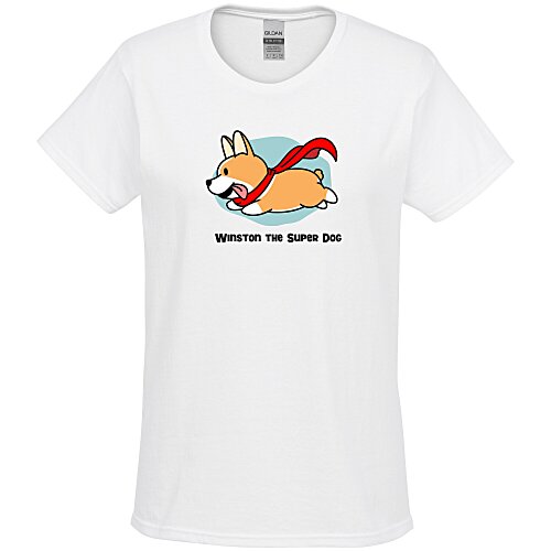 Gildan 6 oz. Ultra Cotton T-Shirt - Ladies' - Full Color - White Main Image