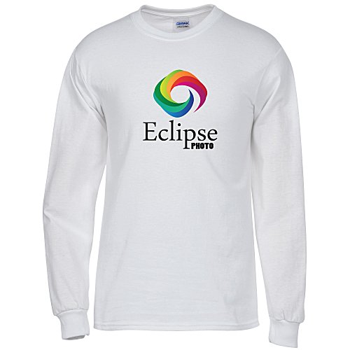 Gildan 6 oz. Ultra Cotton LS T-Shirt - Men's - Full Color - White Main Image