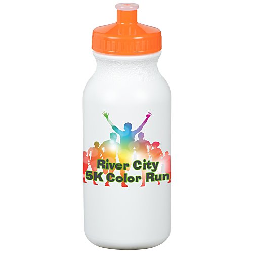 Full Color Sport Bottle - 20 oz - White Main Image