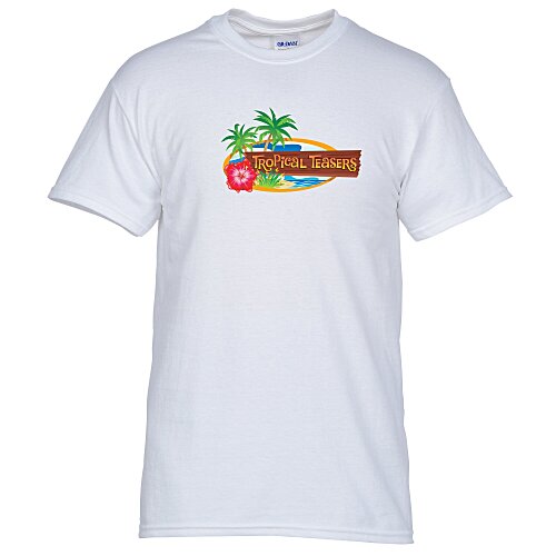 Gildan 5.3-oz Cotton T-Shirt - Men's - Full Color - White Main Image