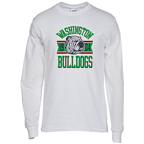 Gildan 5.3 oz. Cotton LS T-Shirt - Full Color - White Main Image