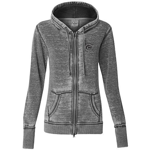 J. America Zen Full-Zip Hooded Sweatshirt - Ladies' - Screen Main Image