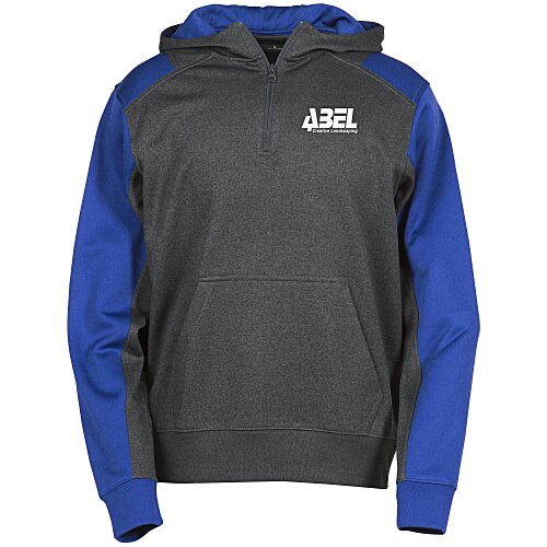 Colorblock Performance Heather Fleece 1/4-Zip Hoodie - Screen Main Image