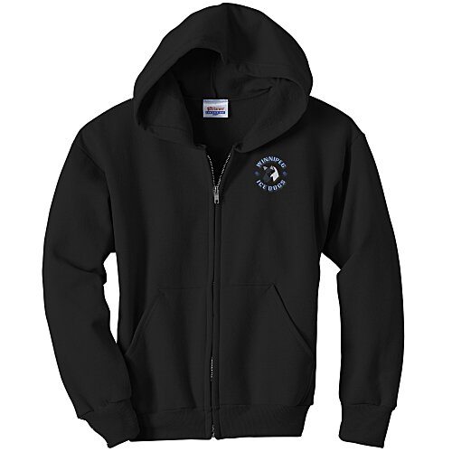 Hanes ComfortBlend Full-Zip Sweatshirt - Youth - Embroidered Main Image