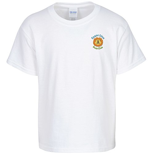 Gildan 6 oz. Ultra Cotton T-Shirt - Youth - Embroidered - White Main Image