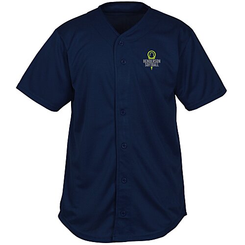 Performance Tough Mesh Full Button Jersey - Embroidered Main Image