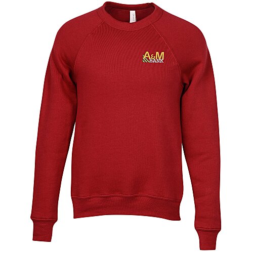 Bella+Canvas Solid Sponge Fleece Raglan Crewneck - Embroidered Main Image