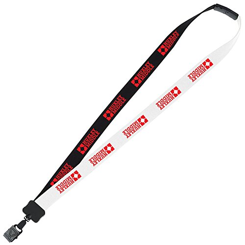 Two-Tone Cotton Lanyard - 7/8" - Large Metal Bulldog Clip Main Image