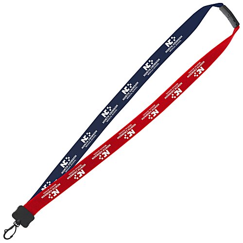 Two-Tone Cotton Lanyard - 7/8" - Plastic Swivel Snap Hook Main Image