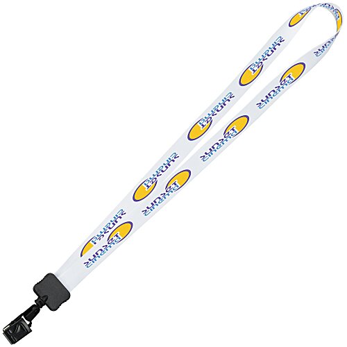 Dye-Sub Lanyard - 3/4" - 32" - Large Metal Bulldog Clip Main Image