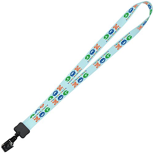 Dye-Sub Lanyard - 3/4" - 34" - Large - Metal Bulldog Clip Main Image