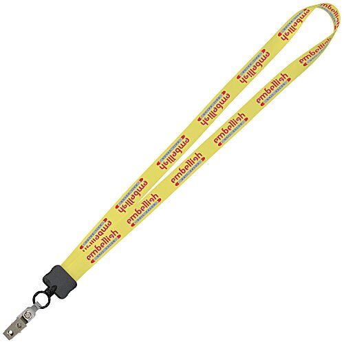 Dye-Sub Lanyard - 3/4" - 34" - Snap with Metal Bulldog Clip Main Image