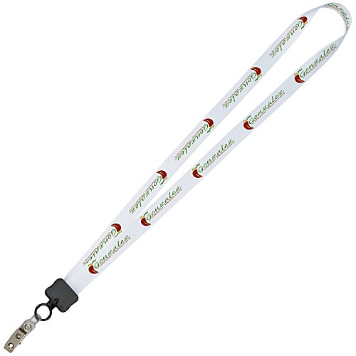 Dye-Sub Lanyard - 3/4" - 36" - Snap with Metal Bulldog Clip Main Image