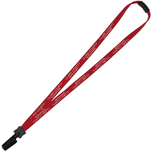 Lanyard with Neck Clasp - 5/8 inch - 32 inches - Plastic Bulldog Clip Main Image