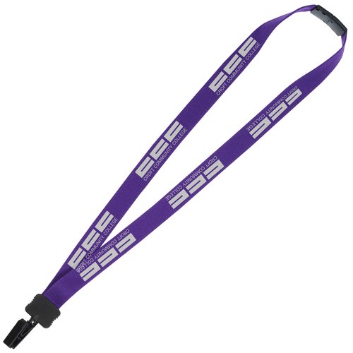 Lanyard with Neck Clasp - 7/8" - 32" - Plastic Bulldog Clip Main Image