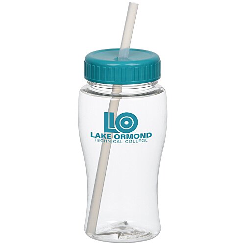 Clear Impact Poly-Pure Lite Bottle with Straw Lid - 18 oz. Main Image