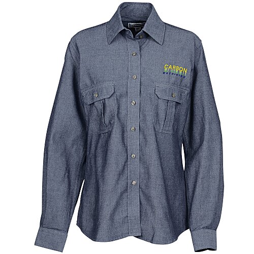 Chambray Roll Sleeve Double Pocket Shirt - Ladies' Main Image