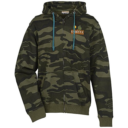 Burnside Camo Full-Zip Hooded Sweatshirt - Embroidered Main Image