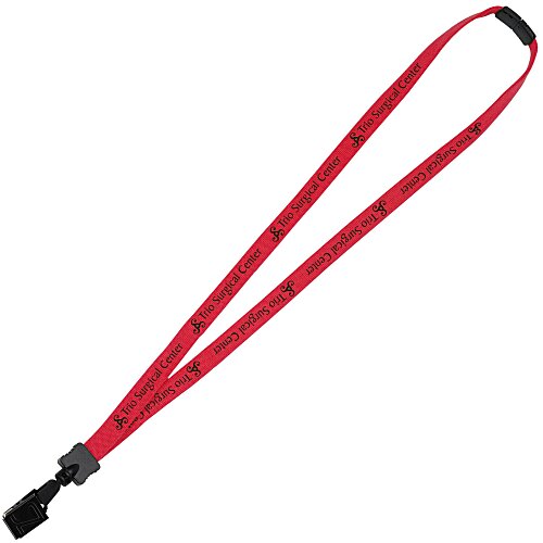 Lanyard with Neck Clasp - 5/8 inch - 32 inches - Large Metal Bulldog Clip - 24 hr Main Image