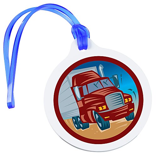 Round Luggage Tag with Tab - Translucent - Full Color Main Image