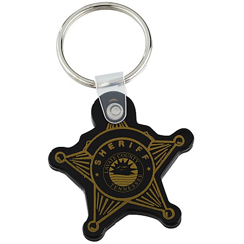 Sheriff Badge Soft Keychain - Opaque Main Image