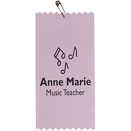 4 inches x 2 inches Pinked Ribbon - Pin Attachment Main Image