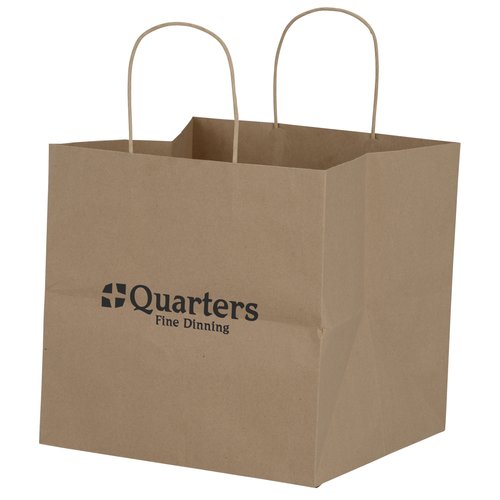 Brown Kraft Wide Gusset Paper Bag - 10" x 10-1/4" Main Image