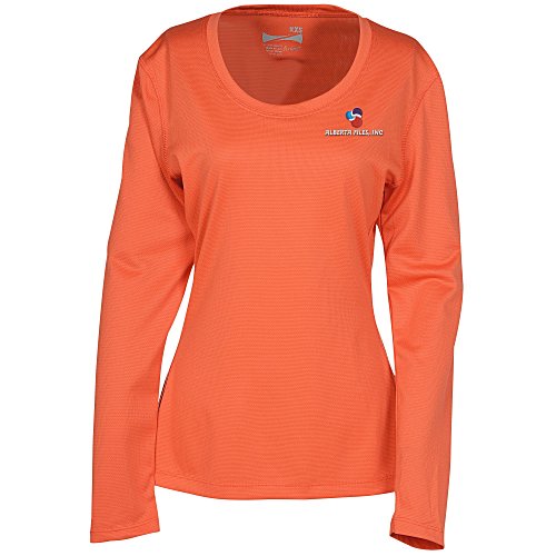 Popcorn Knit Performance Long Sleeve Tee - Ladies' - Embroidered Main Image