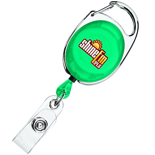 Clip-On Retractable Badge Holder - Translucent - Full Color Main Image