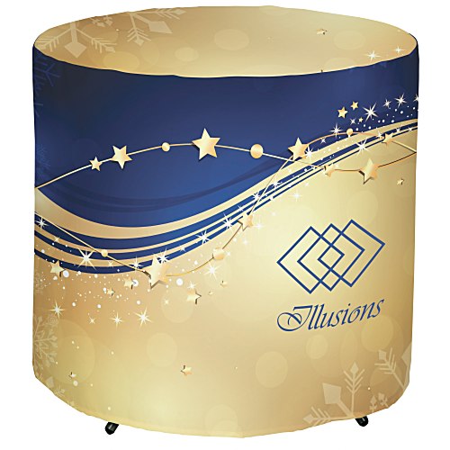 Serged Fitted Round Table Cover - 29 inches - Full Color Main Image