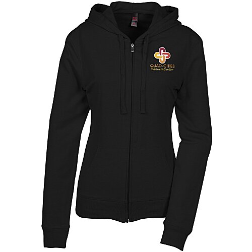 Lightweight Jersey Full-Zip Hoodie - Ladies' - Embroidered Main Image