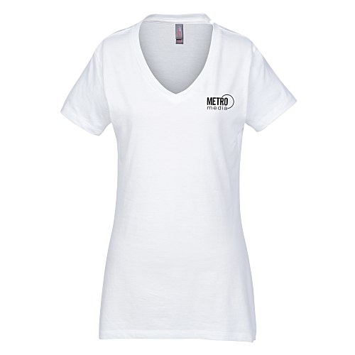 Perfect Weight V-Neck Tee - Ladies' - White Main Image